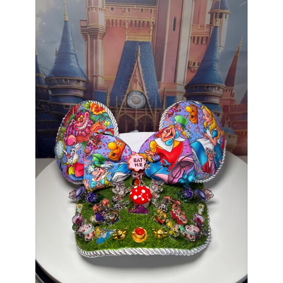 Mouse Ears Visor, Whimsical Magic Tea Party Costume Accessory Glow in the Dark M main image 9